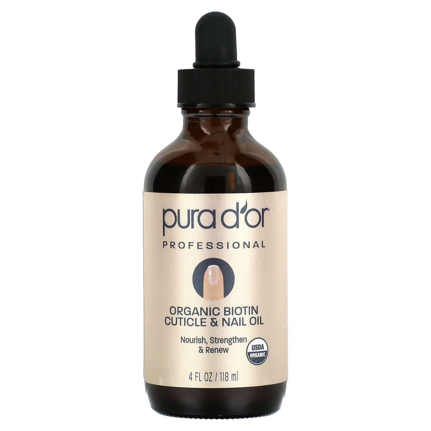 Pura D'or Professional Organic Biotin Cuticle & Nail Oil 4 fl oz (118 ml)