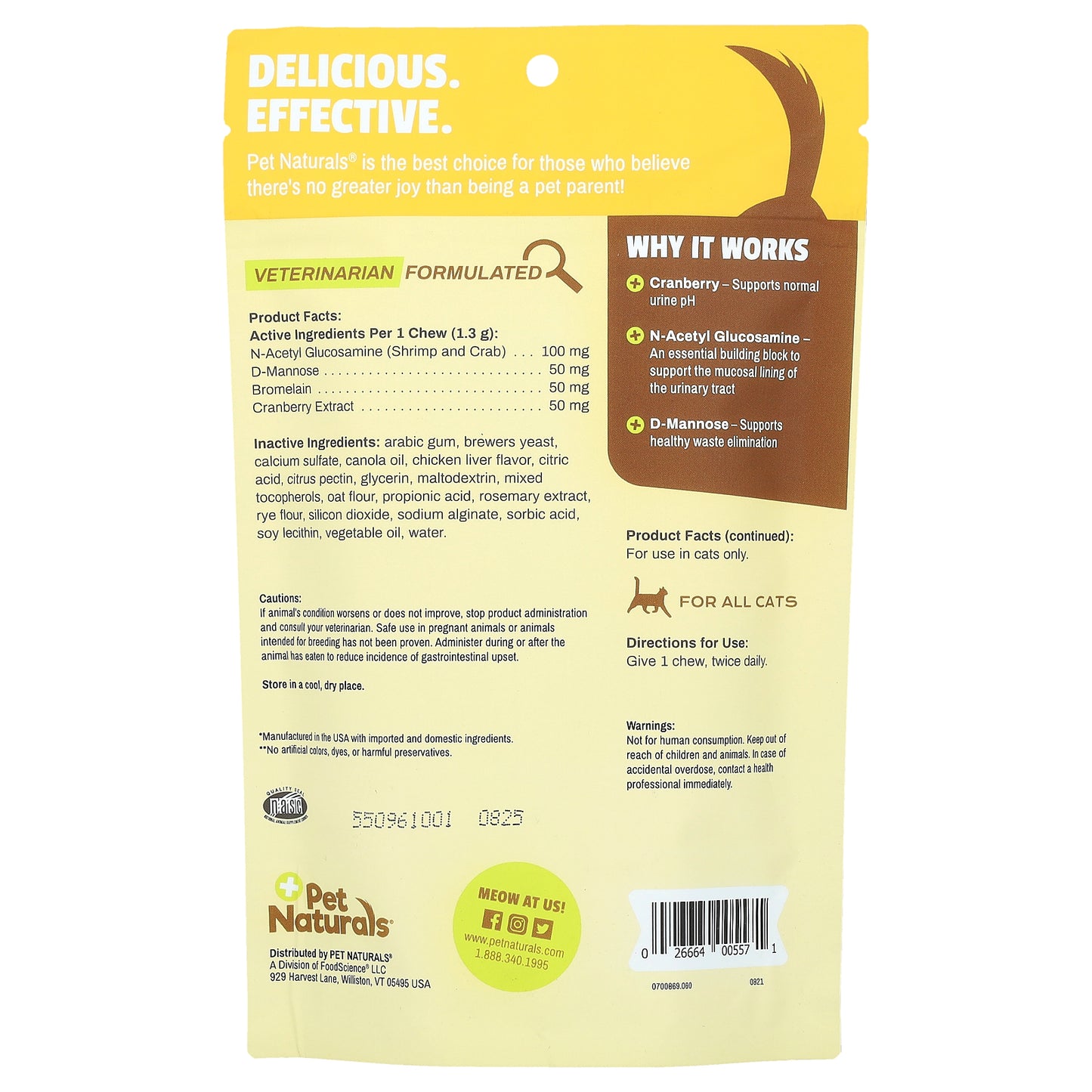 Pet Naturals UT Support For Cats All Sizes 60 Chews 2.65 oz (75 g)