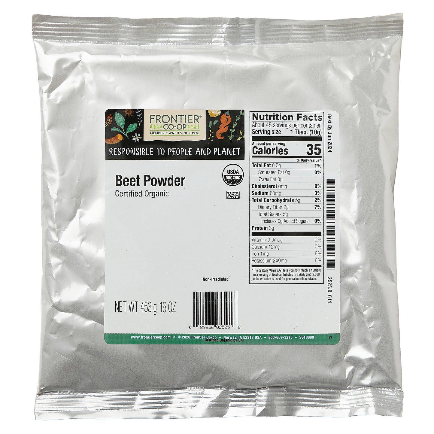 Frontier Co-op Organic Beet Powder 16 oz (453 g)