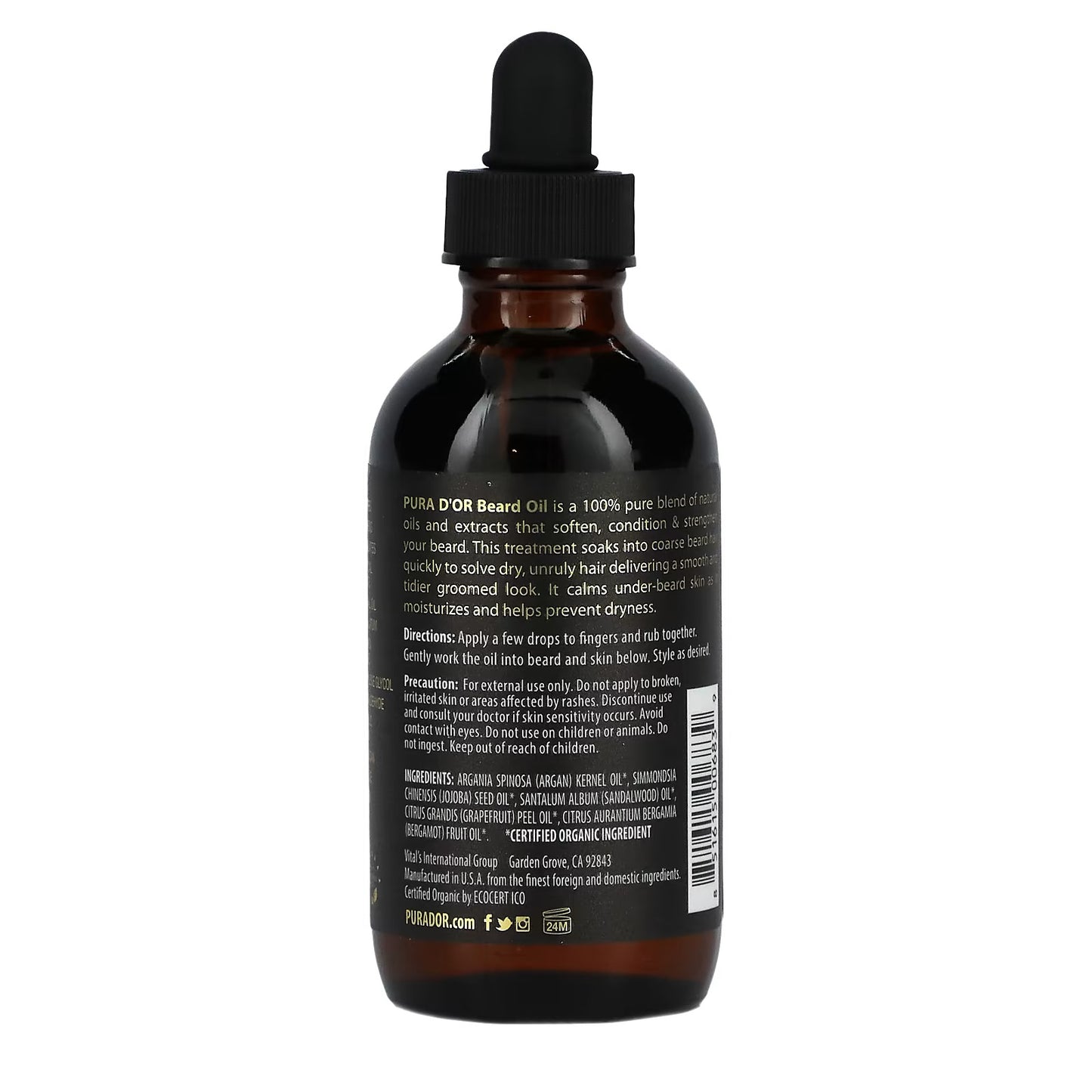 Pura D'or, Beard Oil , 4 fl oz (118 ml)