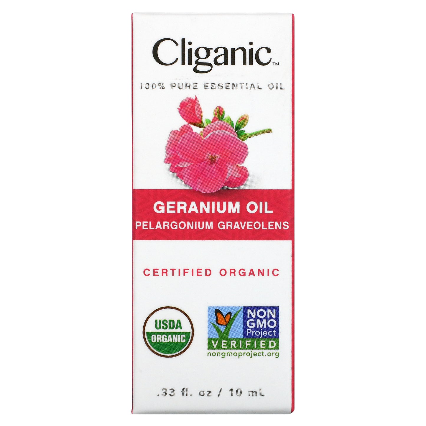 Cliganic 100% Pure Essential Oil Geranium 0.33 fl oz (10 ml)