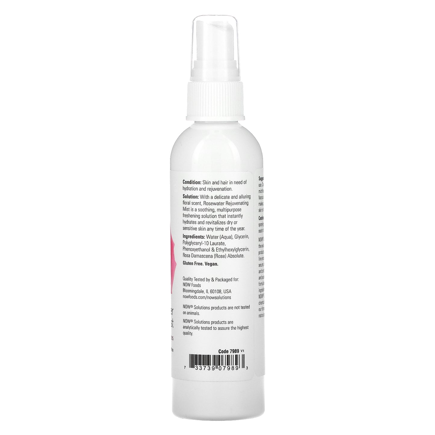 NOW Foods Solutions Rosewater Rejuvenating Mist 4 fl oz (118 ml)