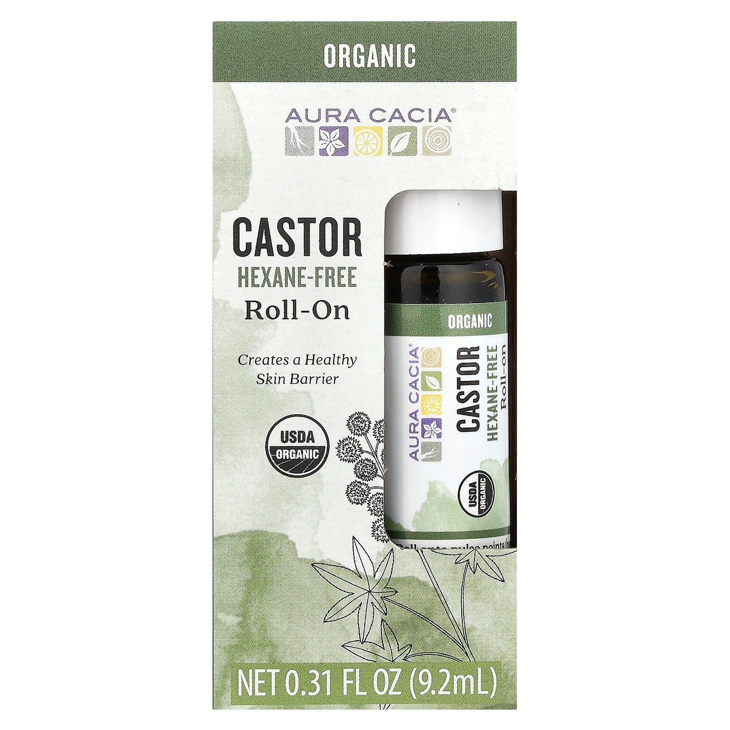 Aura Cacia Roll-On Castor 0.31 fl oz (9.2 ml)
