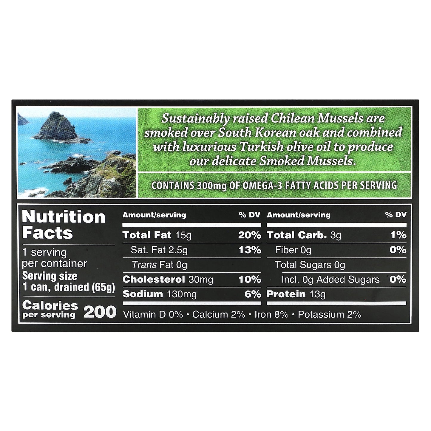 Crown Prince Natural Smoked Mussels In Olive Oil 3 oz (85 g)