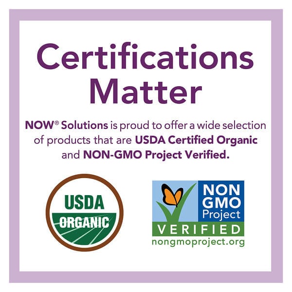 NOW Foods Solutions Certified Organic & 100% Pure Argan Oil 2 fl oz (59 ml)