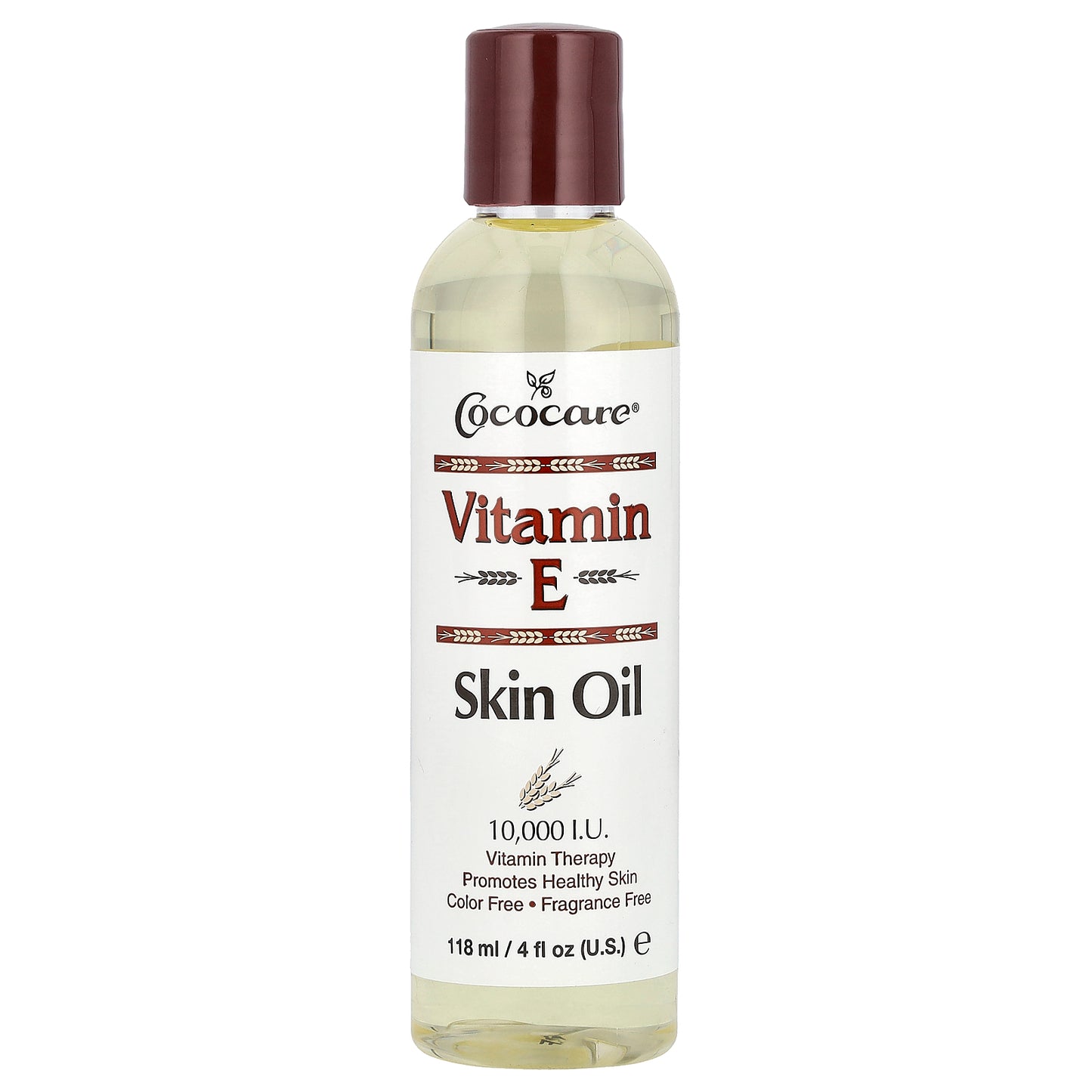 Cococare Vitamin E Skin Oil Fragrance Free 10000 I.U. 4 fl oz (118 ml)