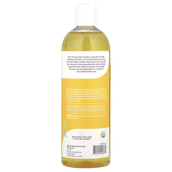 Life-flo Organic Pure Sesame Oil 16 fl oz (473 ml)