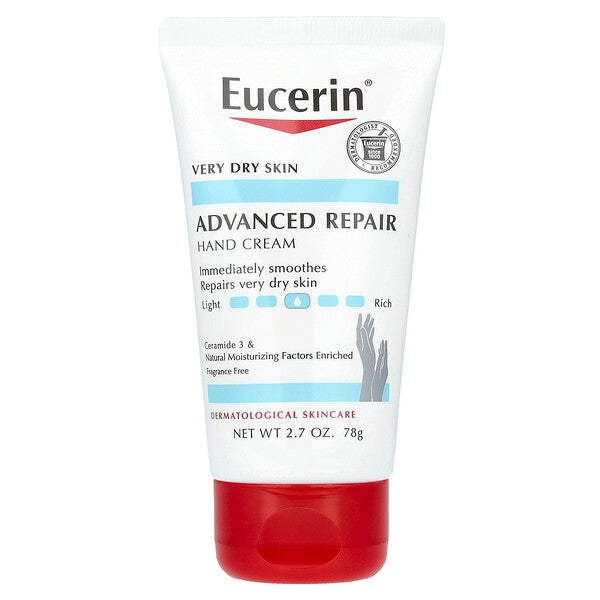 Eucerin Advanced Repair Hand Cream Very Dry Skin Fragrance Free 2.7 oz (78 g)
