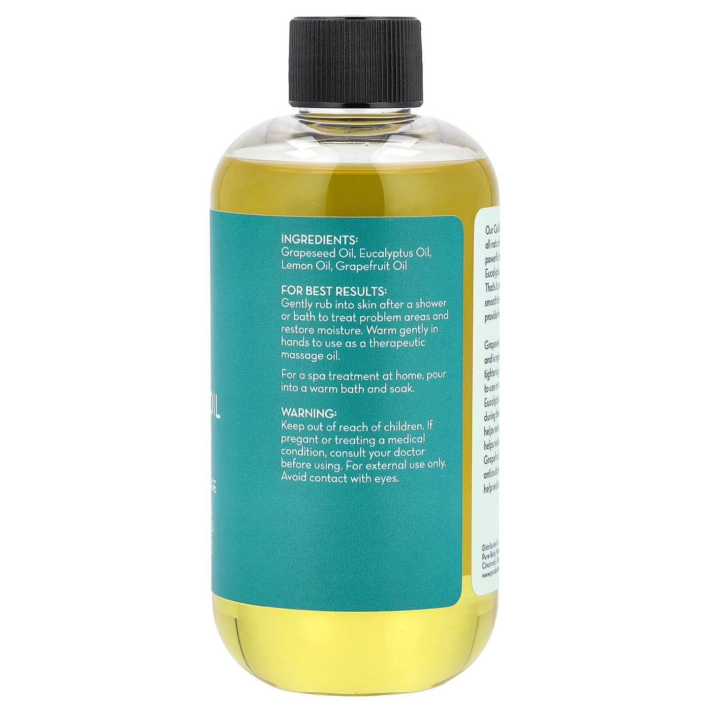 Pure Body Naturals Cellulite Smoothing Oil 8 fl oz (240 ml)