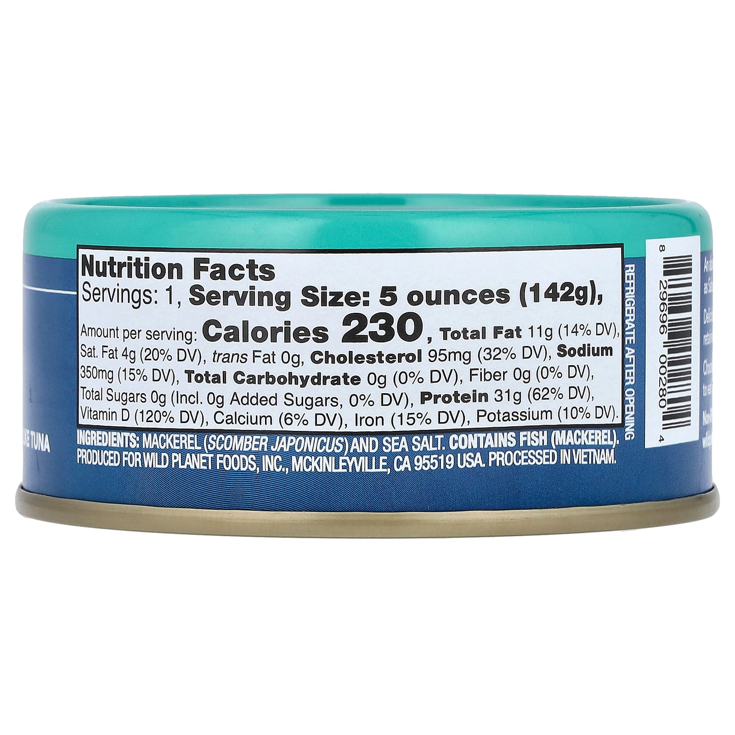 Wild Planet Wild Pacific Mackerel 5 oz (142 g)