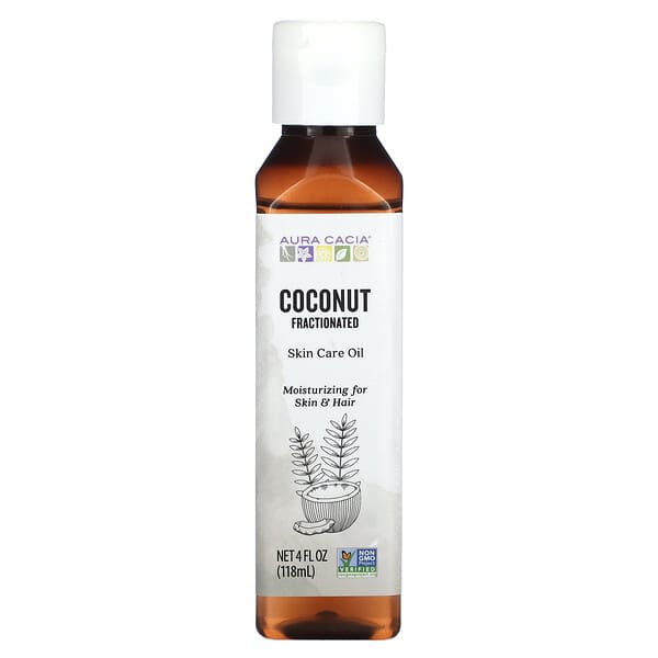 Aura Cacia Fractionated Skin Care Oil Coconut 4 fl oz (118 ml)