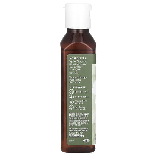 Aura Cacia Organic Skin Care Oil Coconut Fractionated 4 fl oz (118 ml)