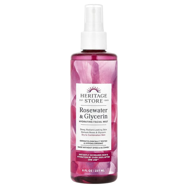 Heritage Store Rosewater & Glycerin Hydrating Facial Mist 8 fl oz (237 ml)