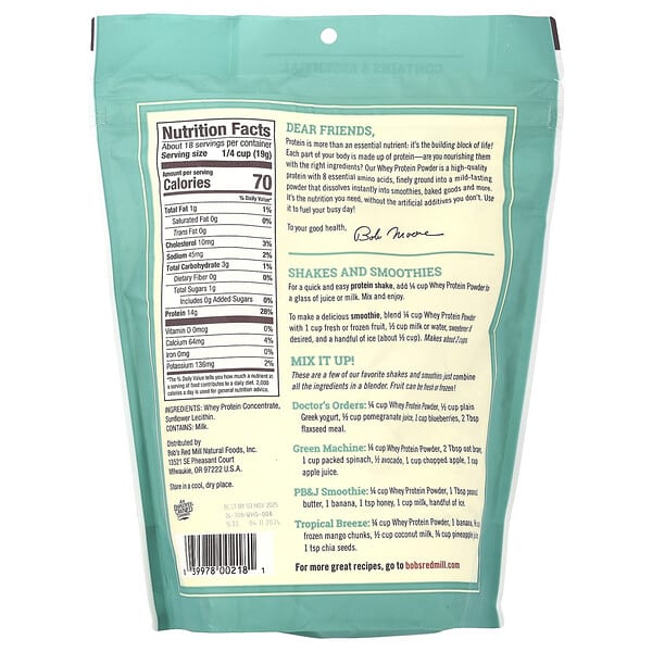 Bob's Red Mill Whey Protein Powder 12 oz (340 g)