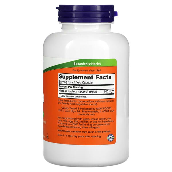 NOW Foods Maca 500 mg 250 Veg Capsules