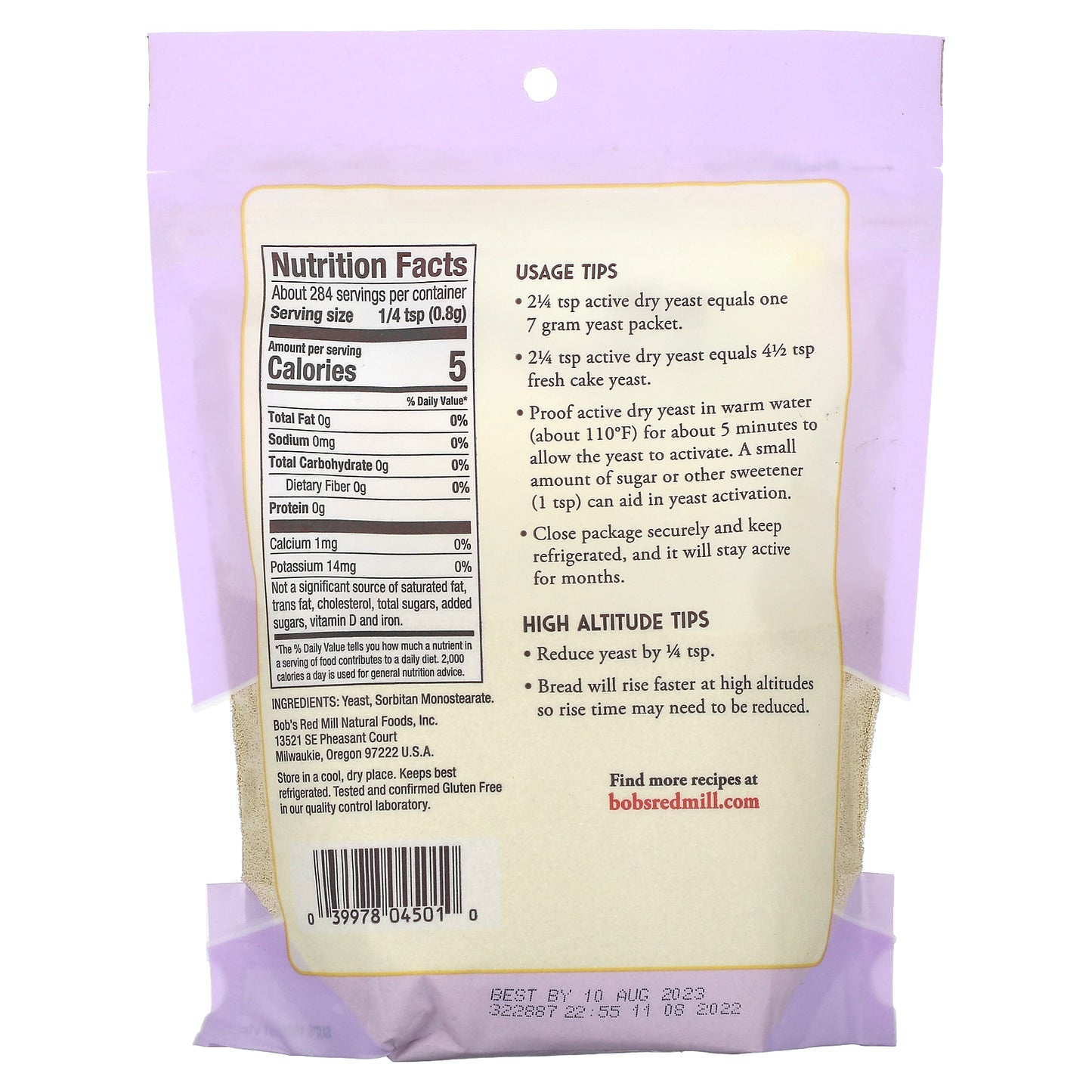 Bob's Red Mill Active Dry Yeast Gluten Free 8 oz (227 g)