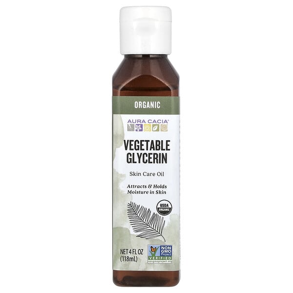 Aura Cacia Organic Skin Care Oil Vegetable Glycerin 4 fl oz (118 ml)
