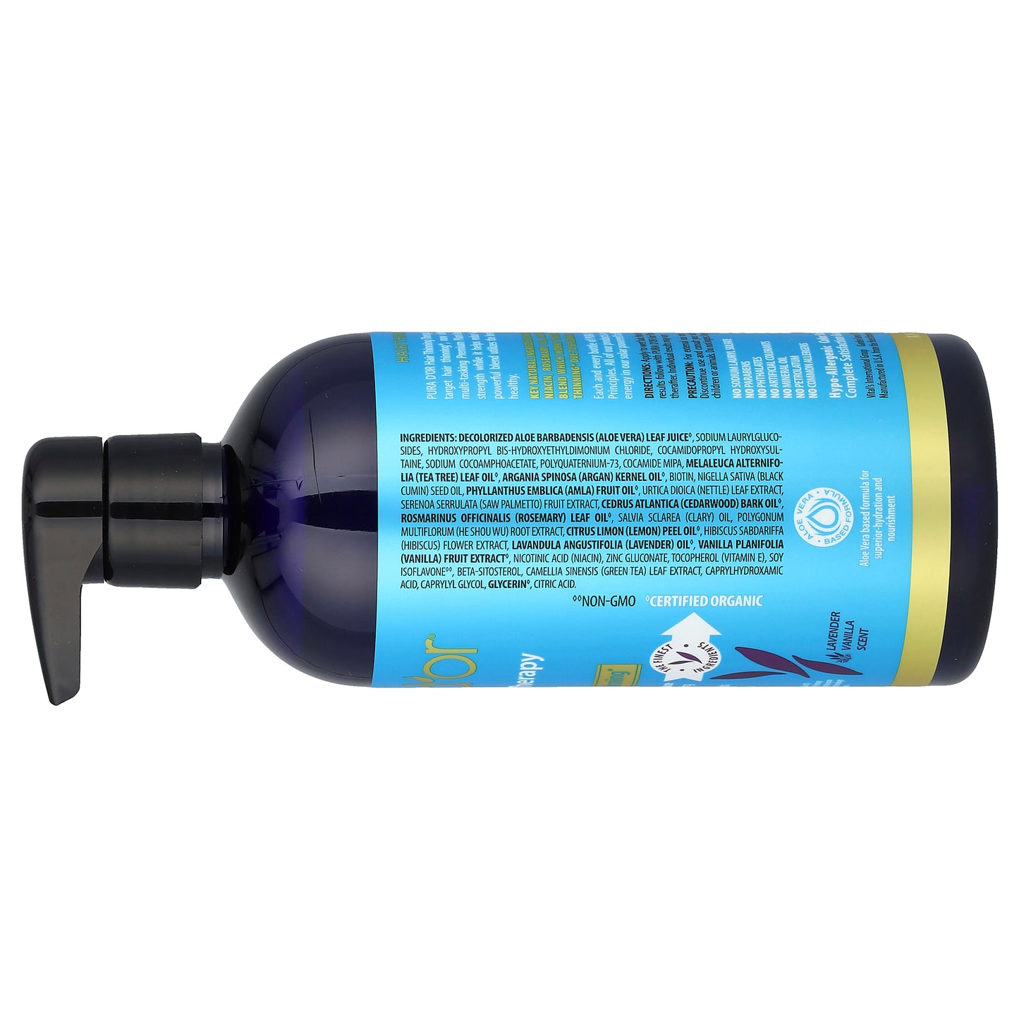 Pura D'or Hair Thinning Therapy Shampoo All Hair Types Lavender Vanilla 16 fl oz (473 ml)