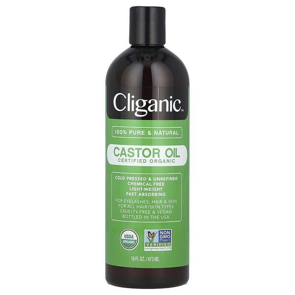 Cliganic 100% Pure & Natural Organic Castor Oil 16 fl oz (473 ml)