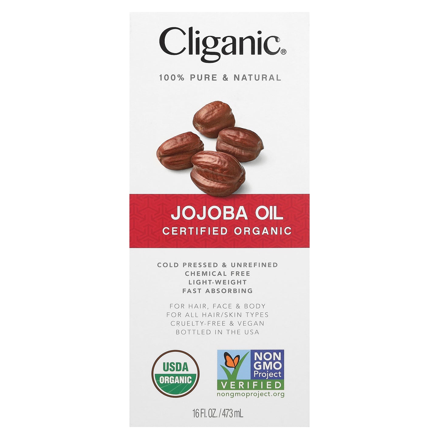 Cliganic Organic Jojoba Oil 16 fl oz (473 ml)