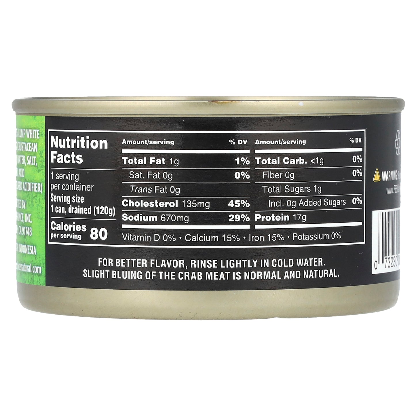 Crown Prince Natural Fancy White-Lump Crab Meat Wild Caught 6 oz (170 g)