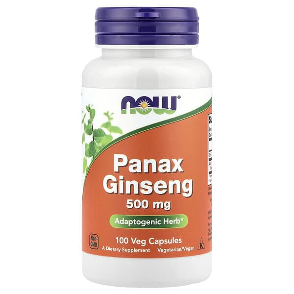 NOW Foods Panax Ginseng 500 mg 100 Veg Capsules