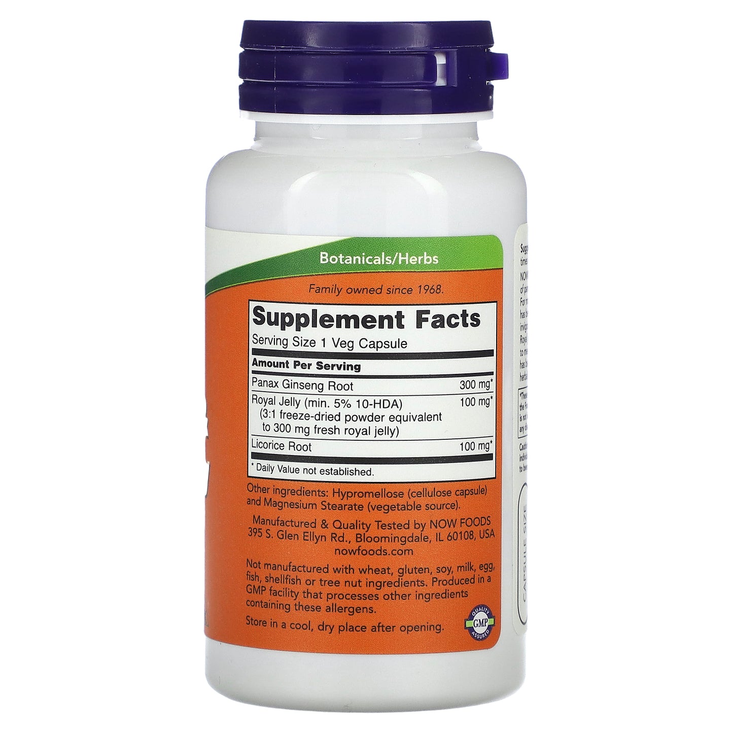 NOW Foods Ginseng & Royal Jelly 90 Veg Capsules