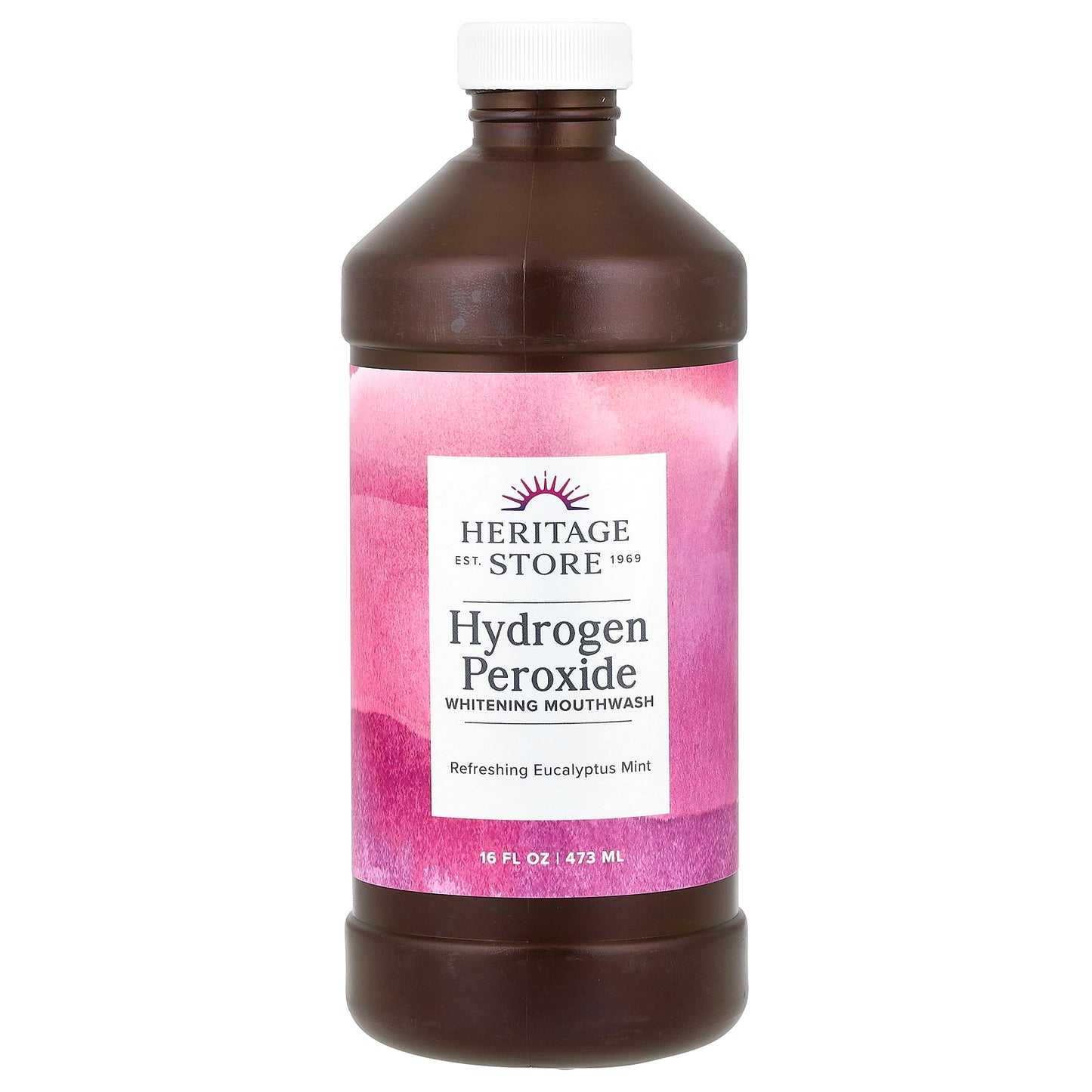 Heritage Store Hydrogen Peroxide Whitening Mouthwash Refreshing Eucalyptus Mint 16 fl oz (473 ml)