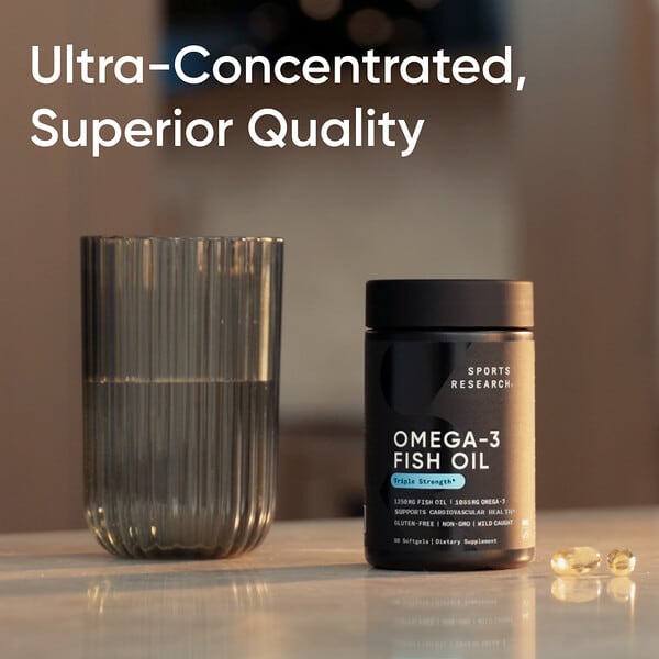 Sports Research Omega-3 Fish Oil Triple Strength 180 Softgels