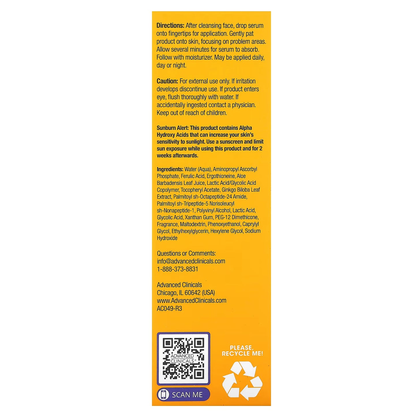 Advanced Clinicals, Vitamin C Brightening Serum, 52 ml