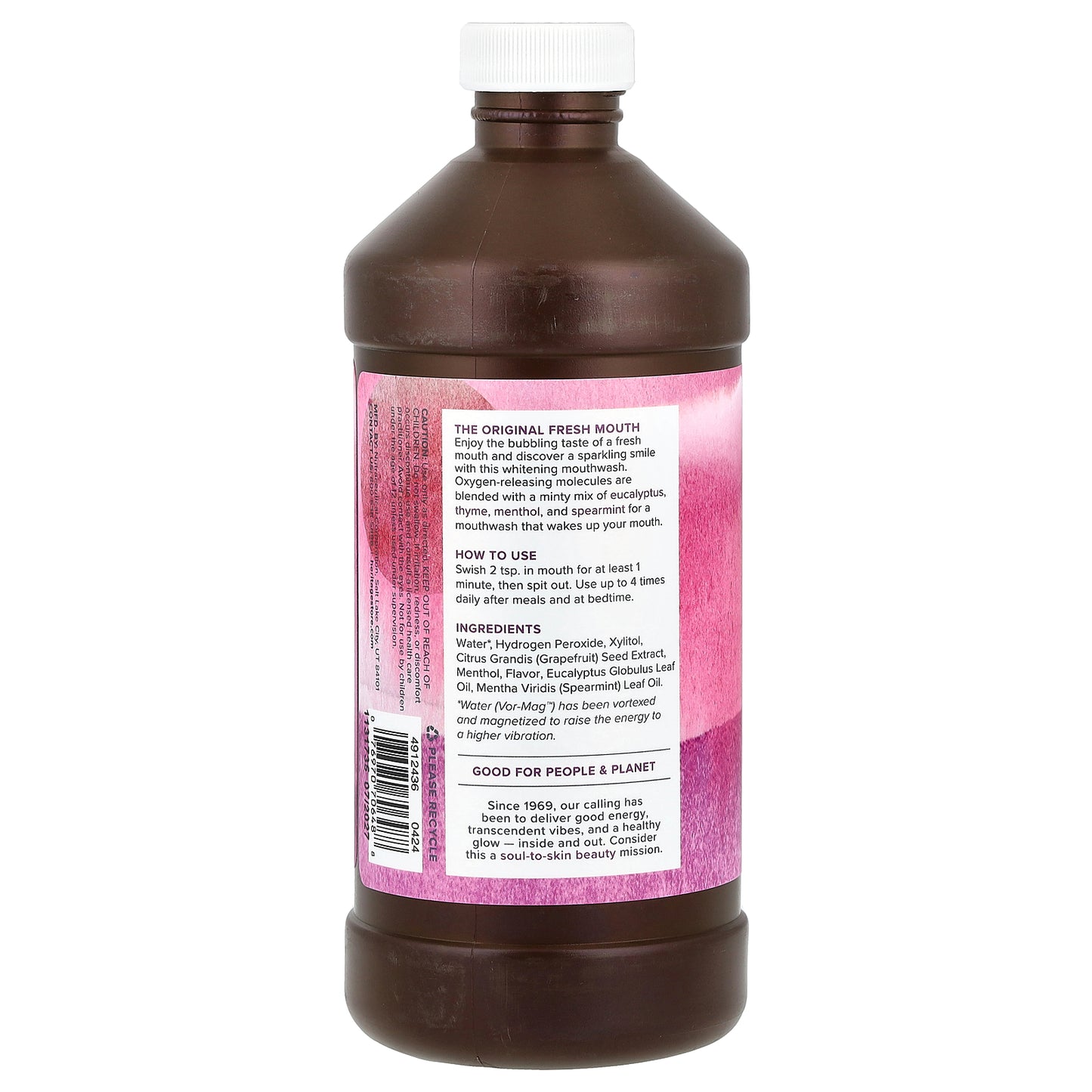 Heritage Store Hydrogen Peroxide Whitening Mouthwash Refreshing Eucalyptus Mint 16 fl oz (473 ml)
