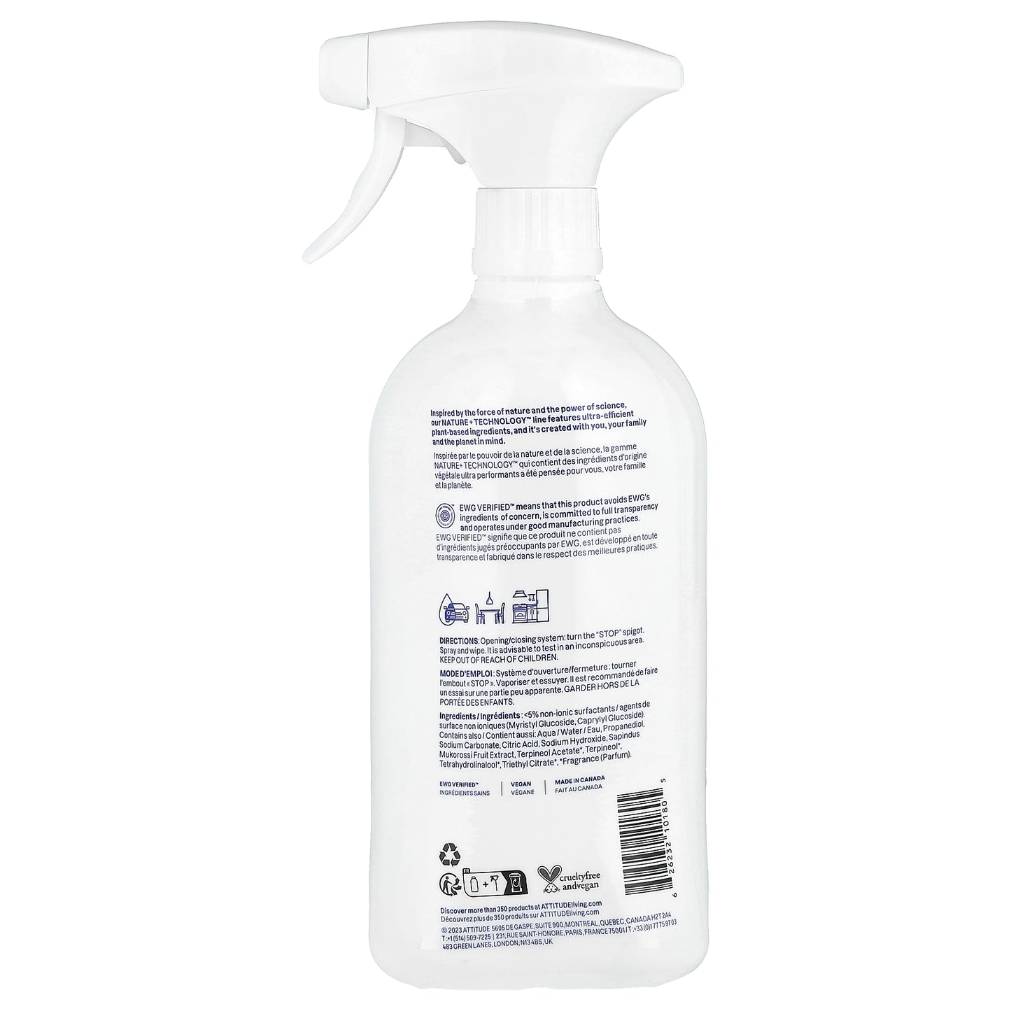ATTITUDE All-Purpose Cleaner Citrus Zest 27.1 fl oz (800 ml)