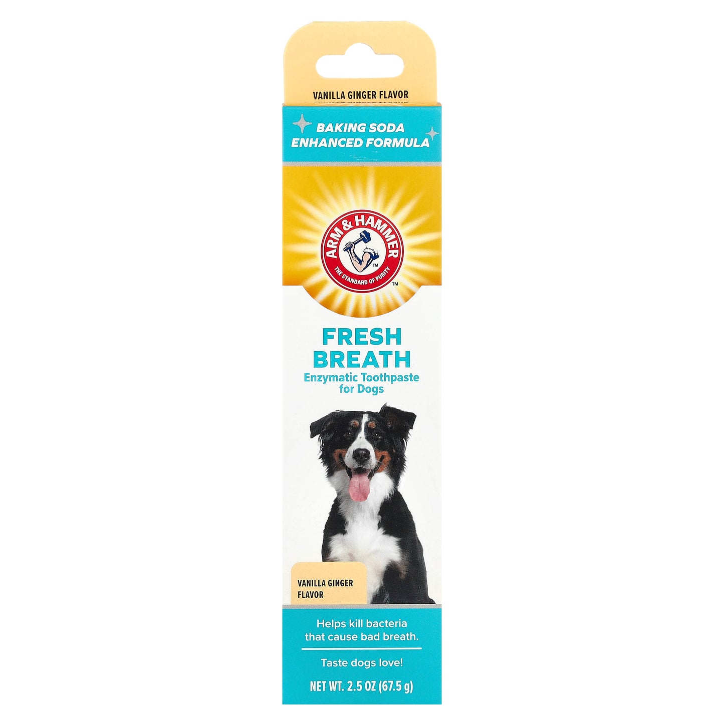 Arm & Hammer Fresh Breath Enzymatic Toothpaste For Dogs Vanilla Ginger 2.5 oz (67.5 g)