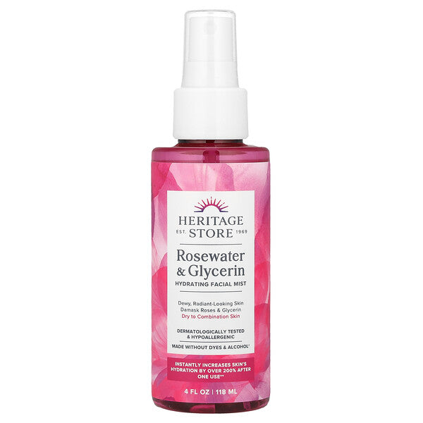 Heritage Store Rosewater & Glycerin Hydrating Facial Mist 2 fl oz (59 ml)