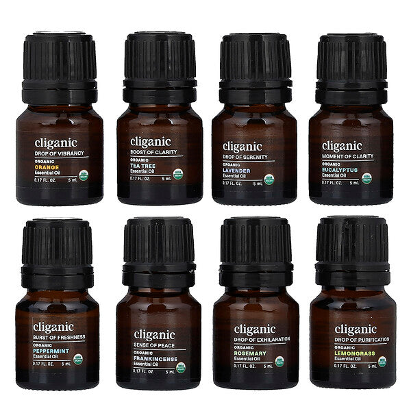 Cliganic 100% Pure and Natural Essential Oils Aromatherapy Set 4 Piece Set
