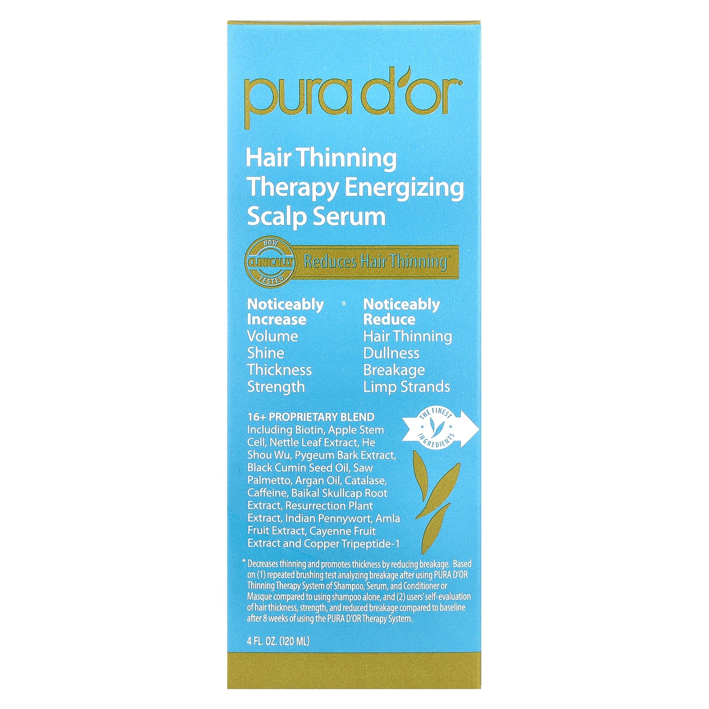 Pura D'or Hair Thinning Therapy Energizing Scalp Serum 4 fl oz (120 ml)