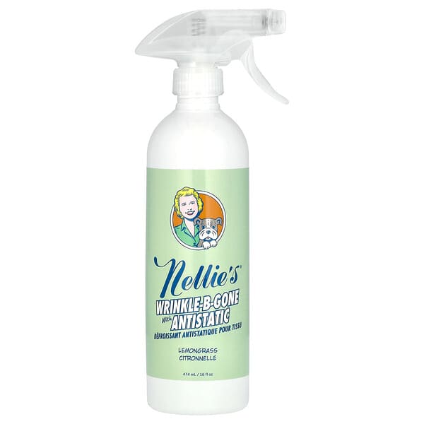 Nellie's Wrinkle-B-Gone with Antistatic Lemongrass 16 fl oz (474 ml)