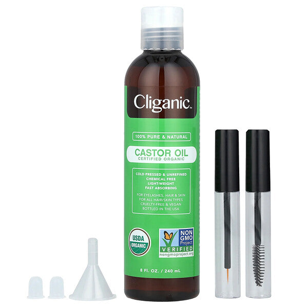 Cliganic 100% Pure & Natural Organic Castor Oil 16 fl oz (473 ml)
