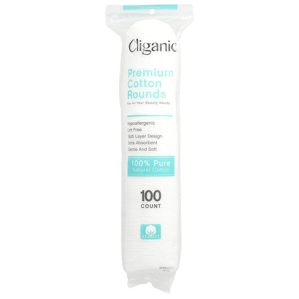 Cliganic Premium Cotton Rounds 100 Count