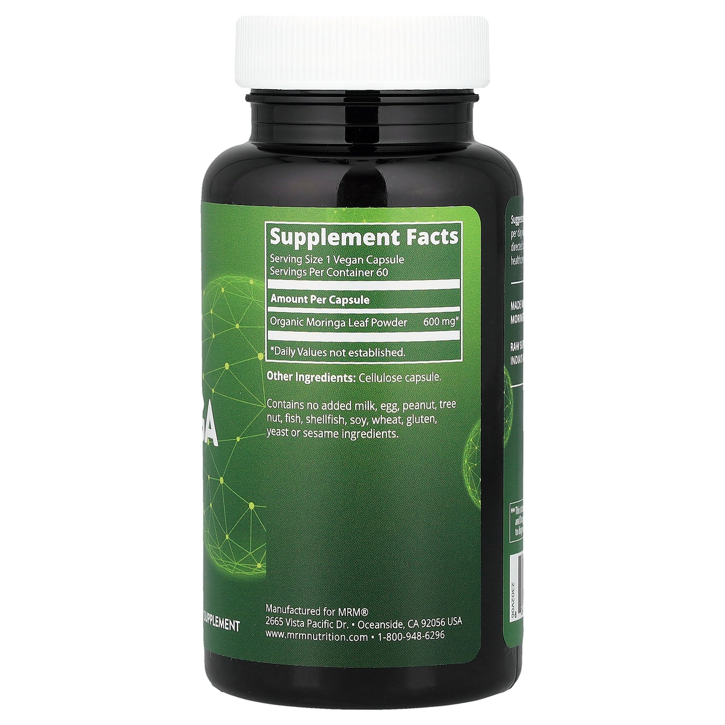 MRM Nutrition Moringa Leaf 60 Vegan Capsules (600 mg per Capsule)