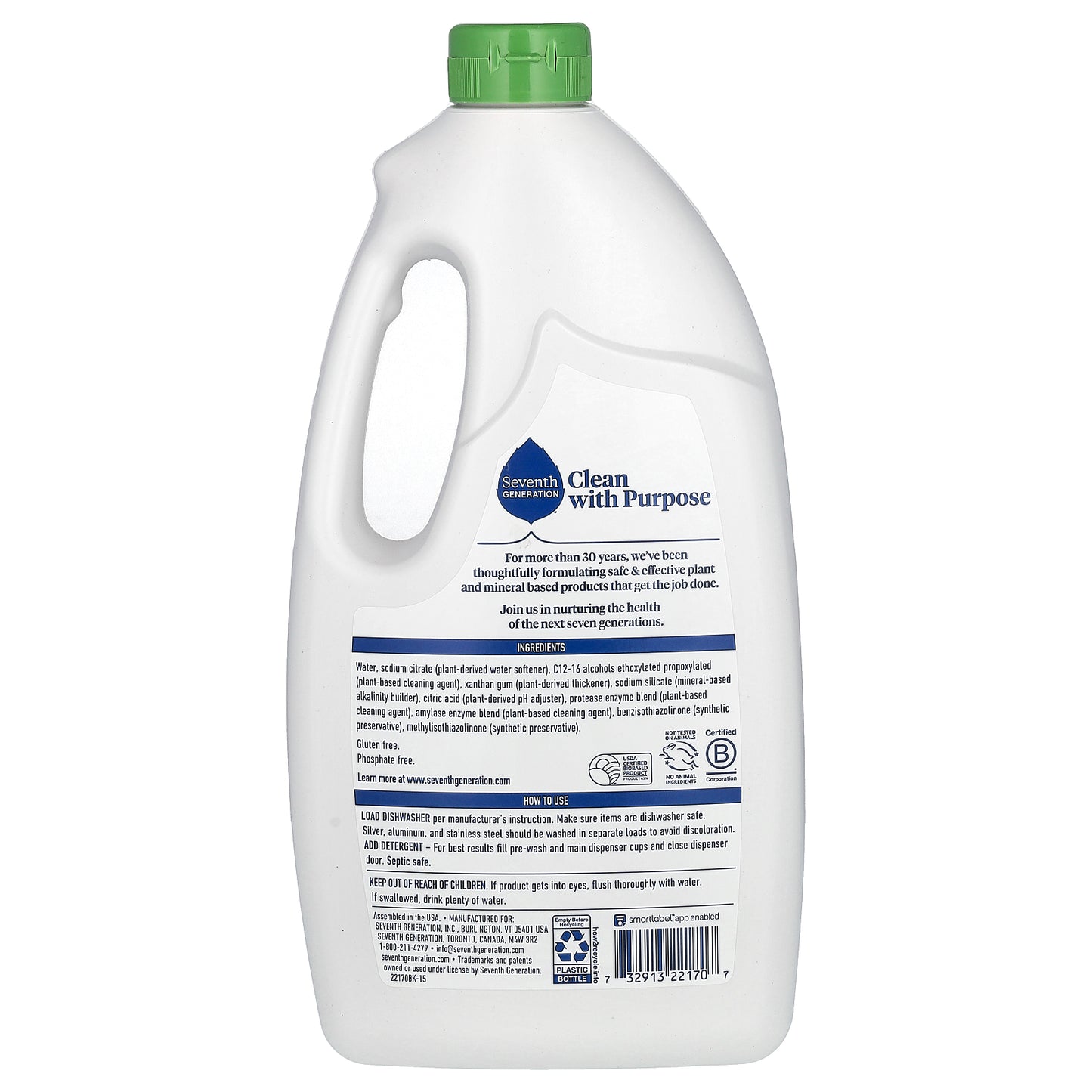 Seventh Generation Dishwasher Detergent Gel Free & Clear 2.62 lb (1.19 kg)