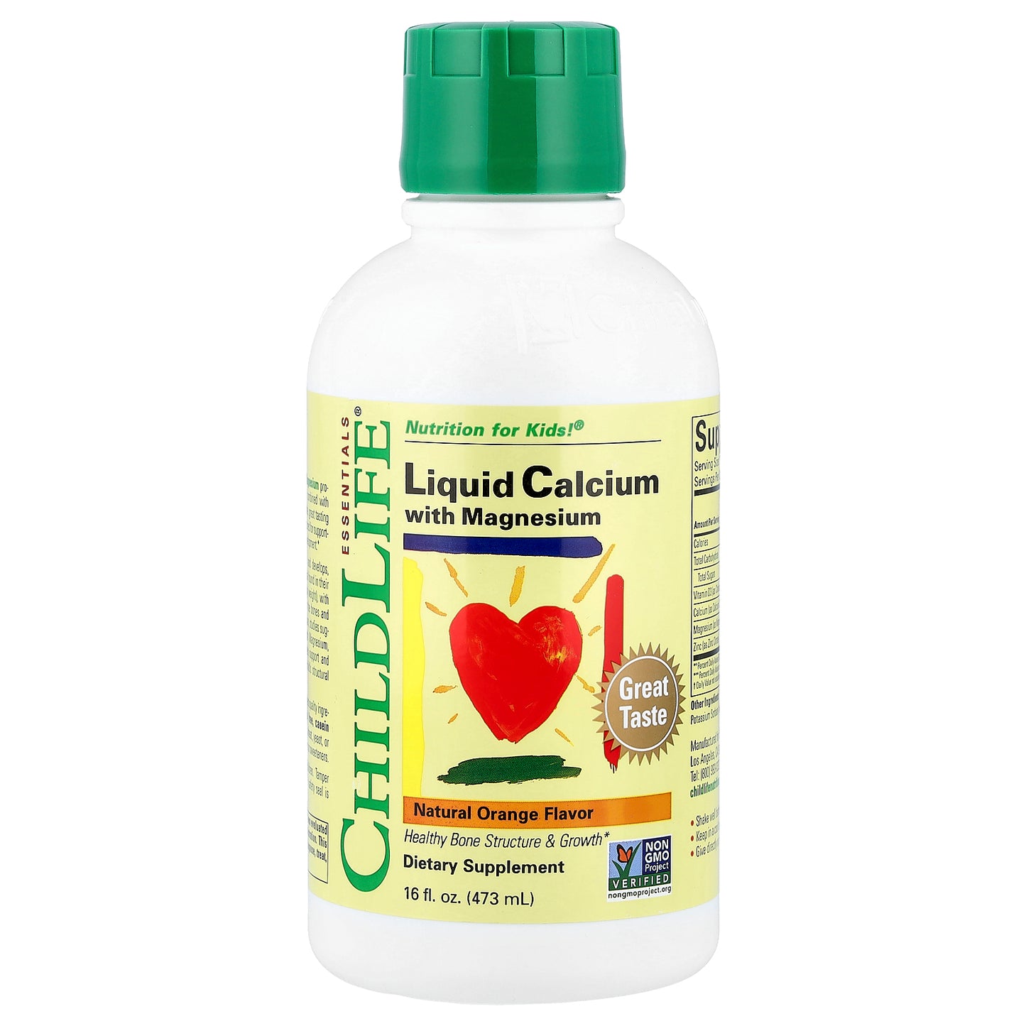 ChildLife Essentials Essentials Liquid Calcium with Magnesium Natural Orange 16 fl oz (473 ml)
