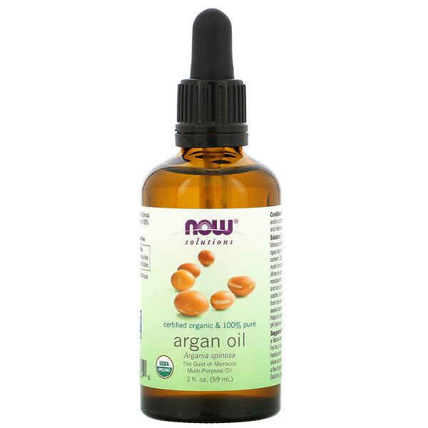 NOW Foods Solutions Certified Organic & 100% Pure Argan Oil 2 fl oz (59 ml)