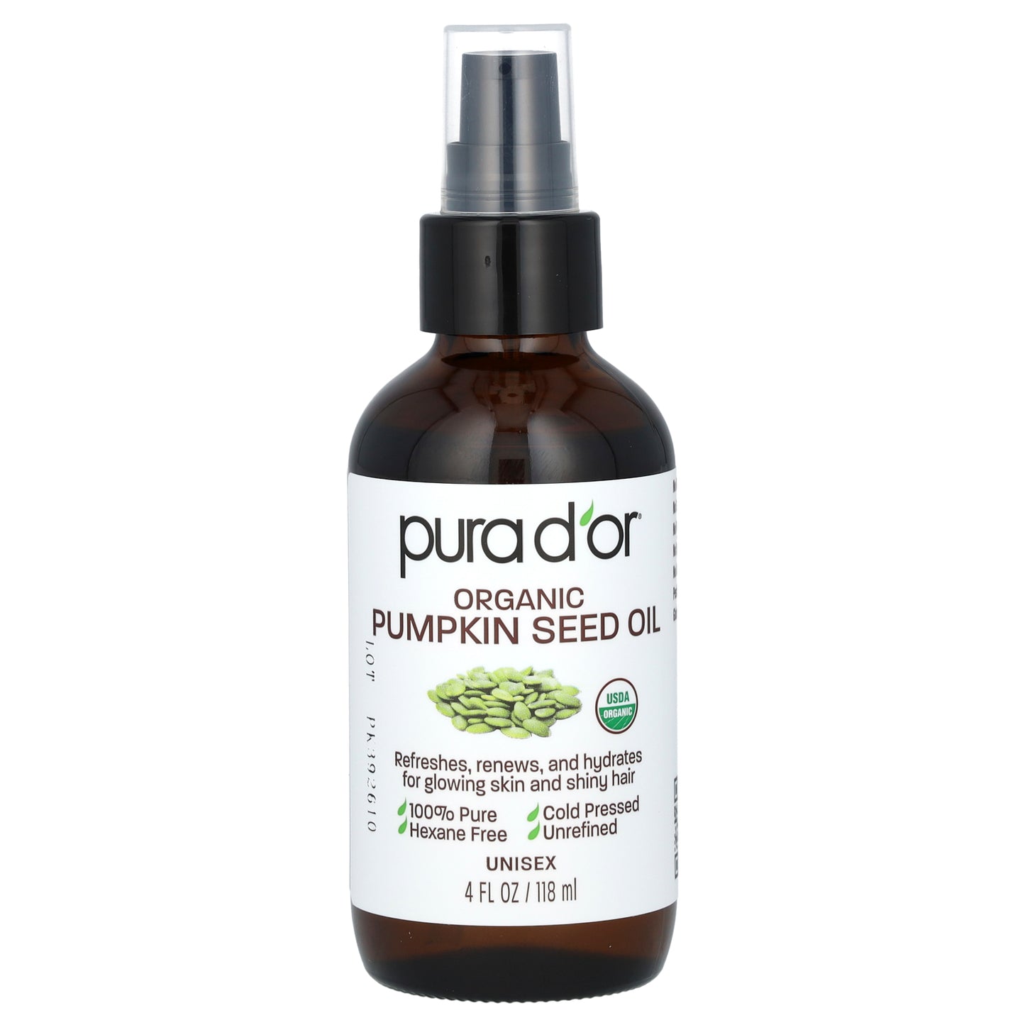 Pura D'or Organic Pumpkin Seed Oil 4 fl oz (118 ml)