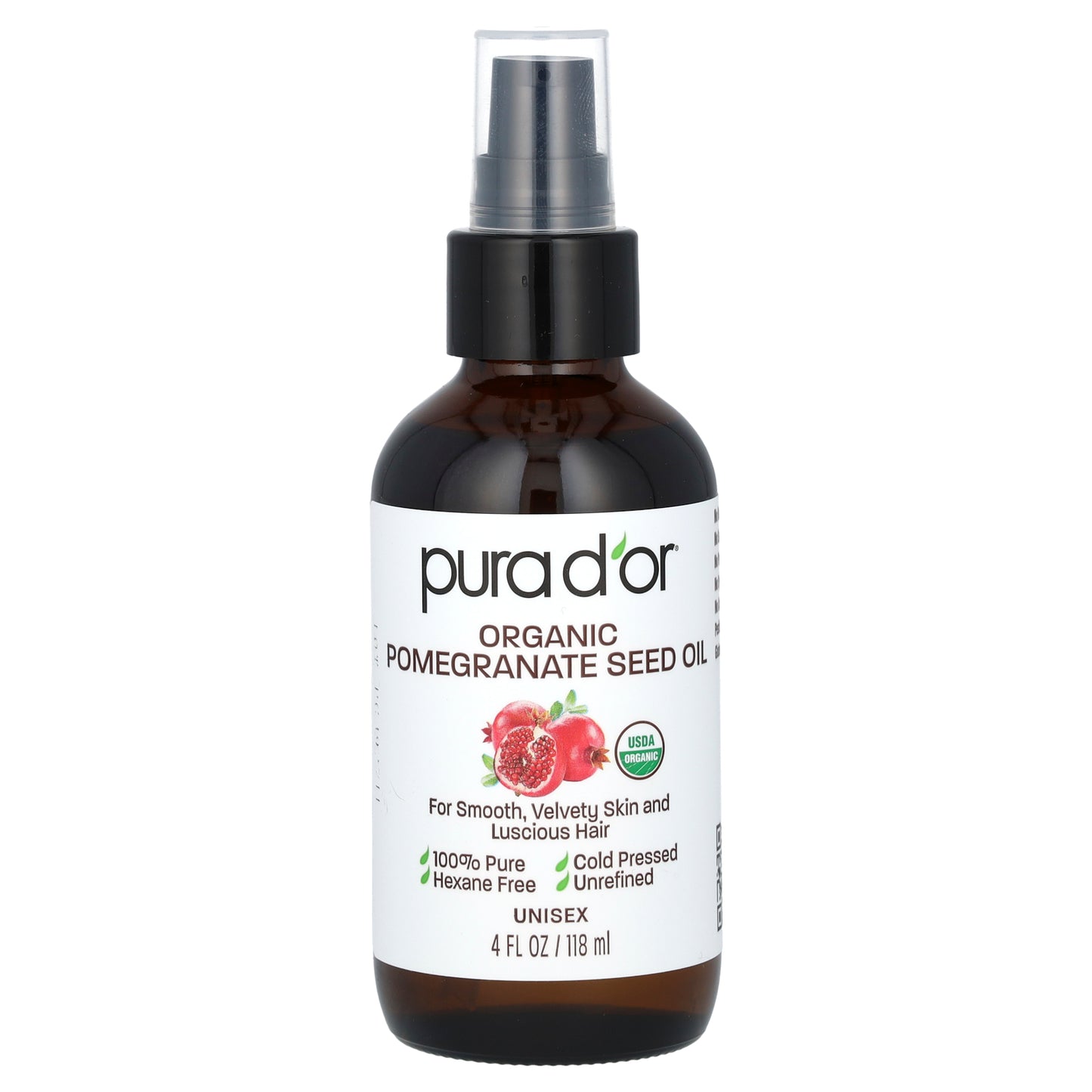 Pura D'or Organic Pomegranate Seed Oil 4 fl oz (118 ml)
