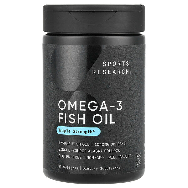 Sports Research Omega-3 Fish Oil Triple Strength 180 Softgels