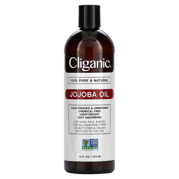 Cliganic 100% Pure & Natural Jojoba Oil 16 fl oz (473 ml)