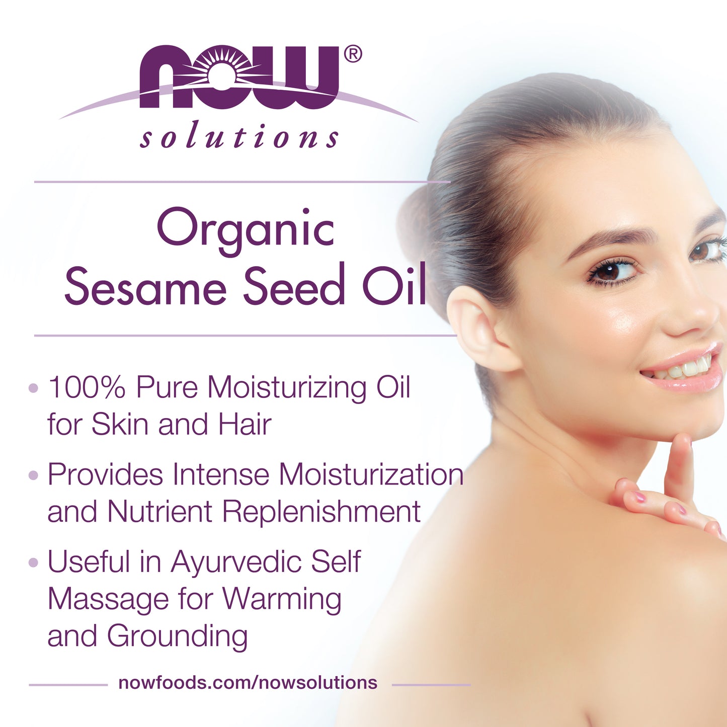 NOW Foods Solutions Sesame Seed Oil Certified Organic 8 fl oz (237 ml)