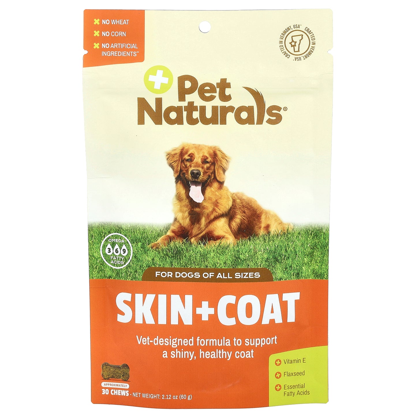 Pet Naturals Skin + Coat For Dogs All Sizes 30 Chews 2.12 oz (60 g)