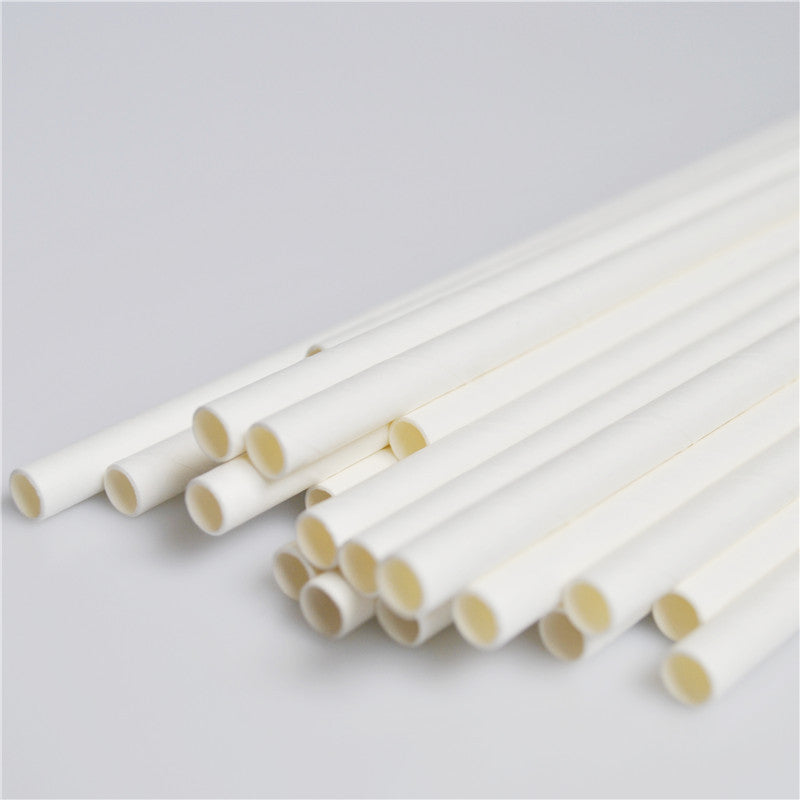 25 Disposable White Black and Natural Colour Eco-friendly Paper straw